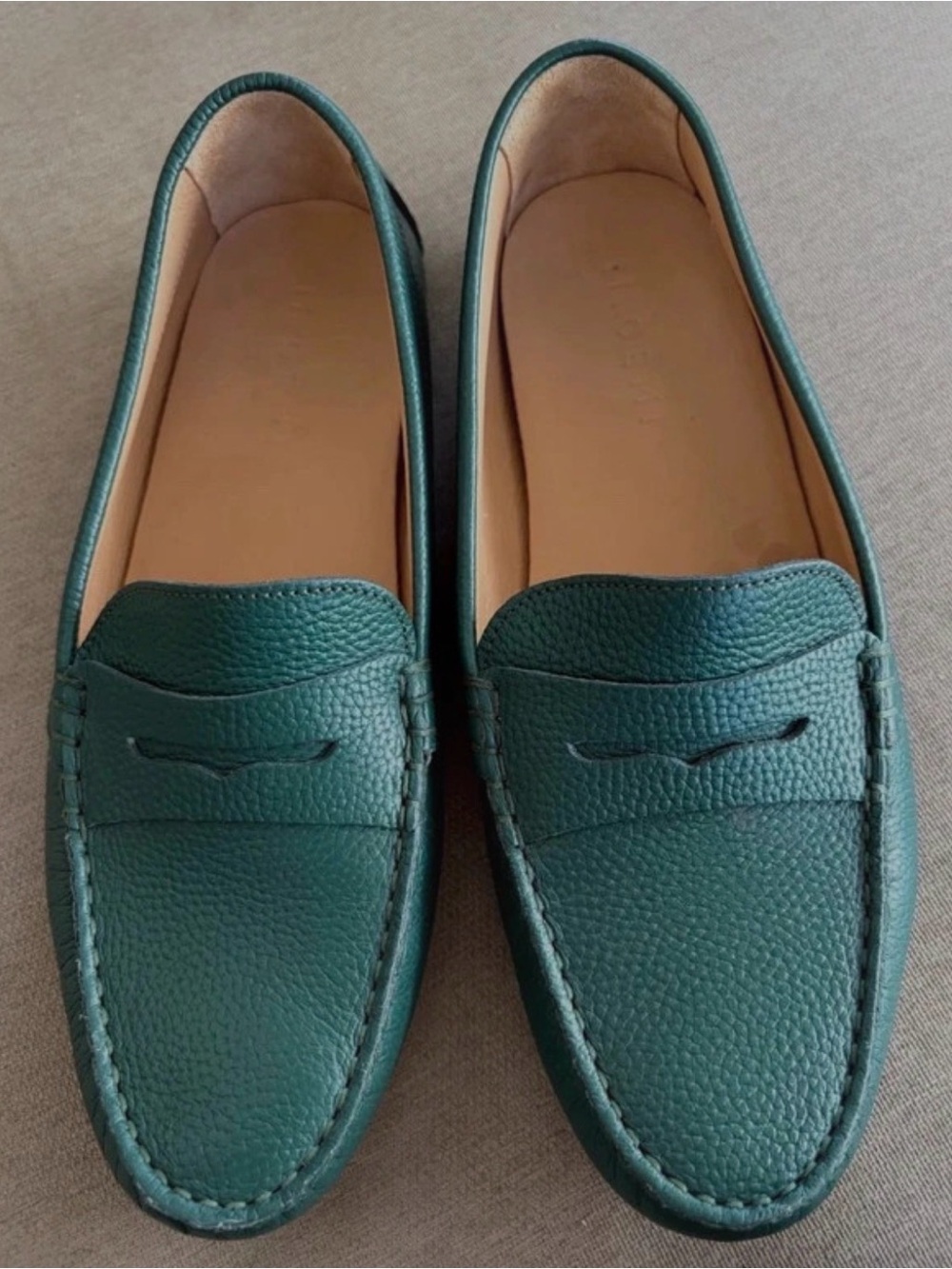 M.Gemi Women’s Pastoso Green Leather Driving Loafers EU 38.5 US 8